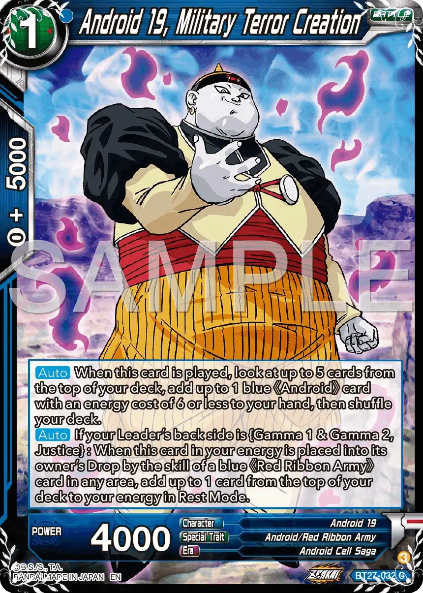 Android 19, Military Terror Creation