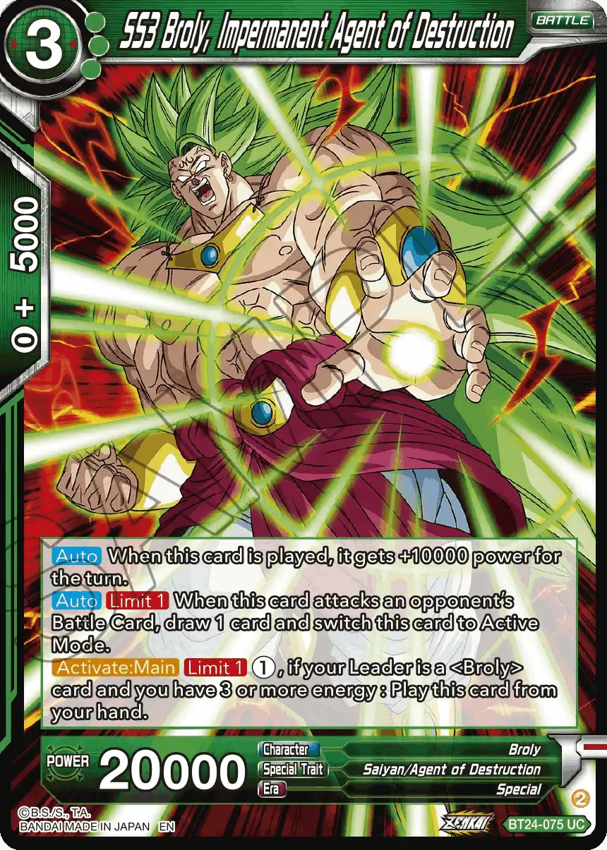 SS3 Broly, Impermanent Agent of Destruction