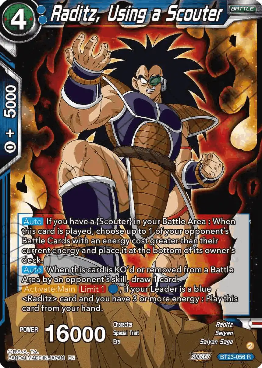 Raditz, Using a Scouter