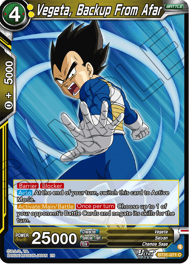 Vegeta, Backup From Afar