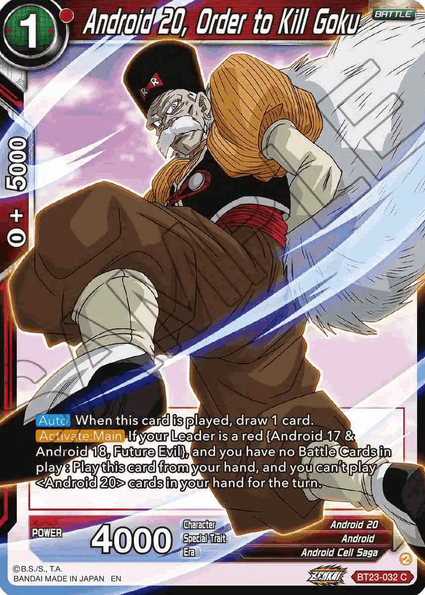 Android 20, Order to Kill Goku