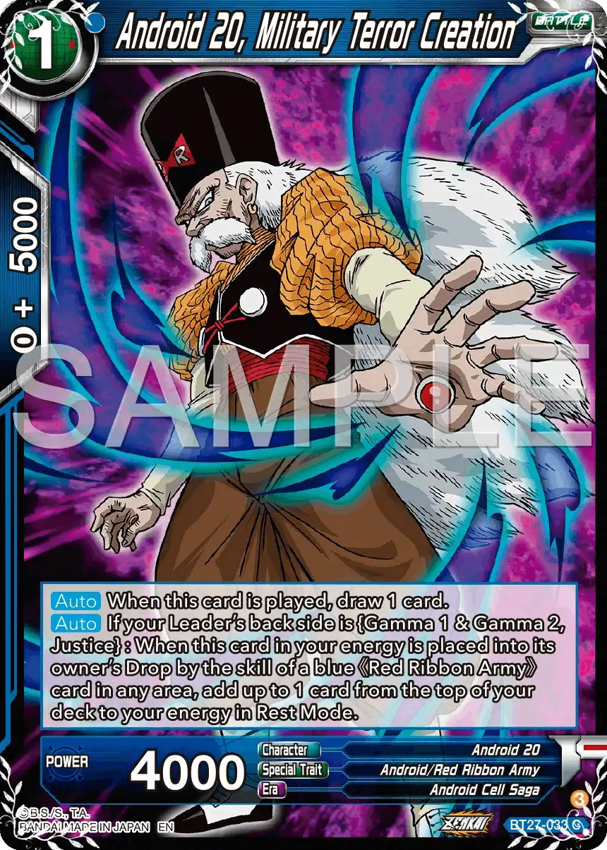Android 20, Military Terror Creation