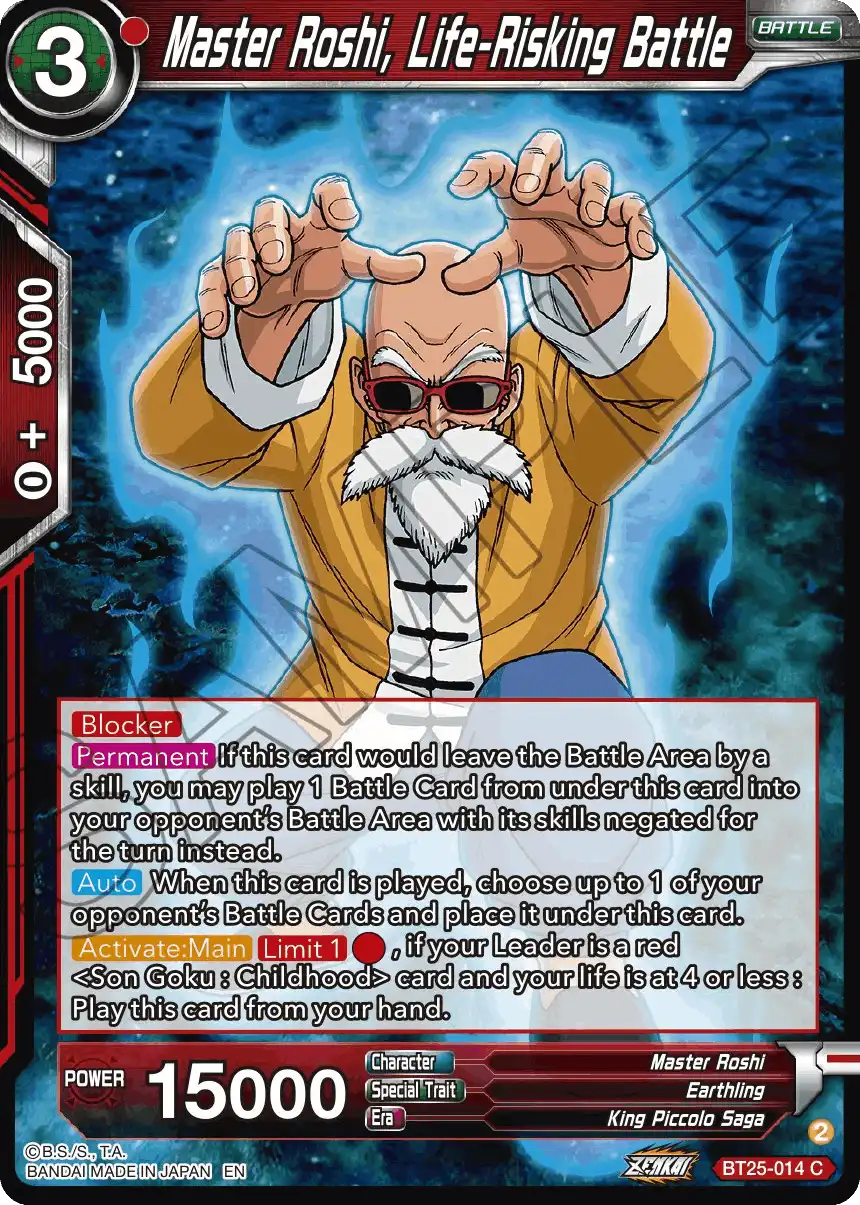 Master Roshi, Life-Risking Battle