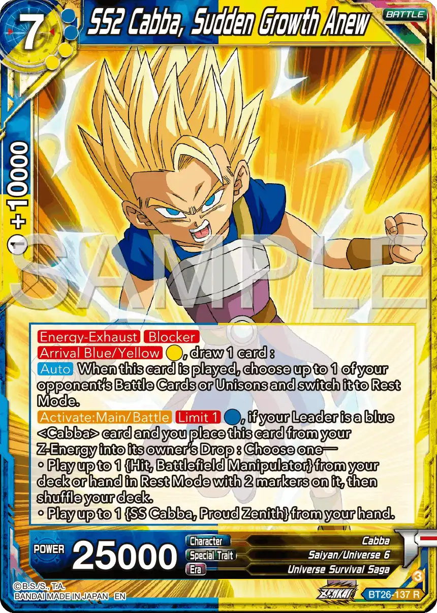 SS2 Cabba, Sudden Growth Anew