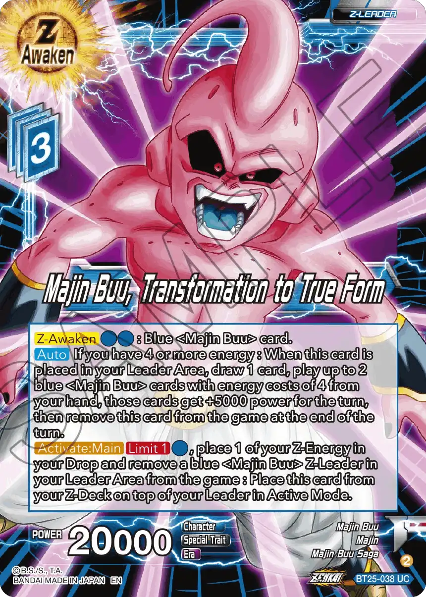 Majin Buu, Transformation to True Form