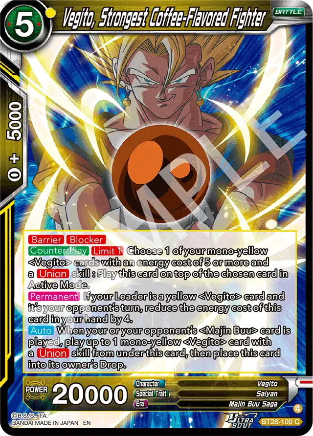 Vegito, Strongest Coffee-Flavored Fighter