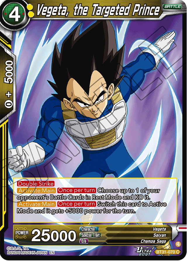 Vegeta, the Targeted Prince