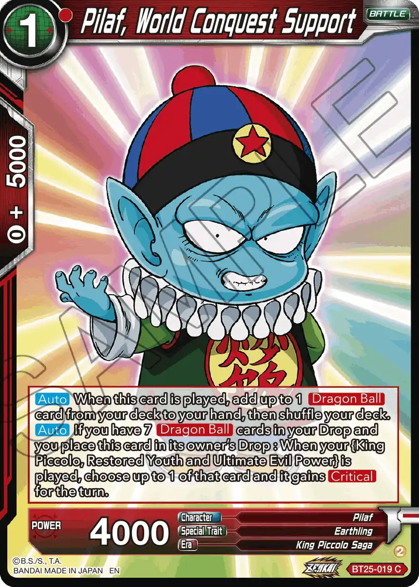 Pilaf, World Conquest Support