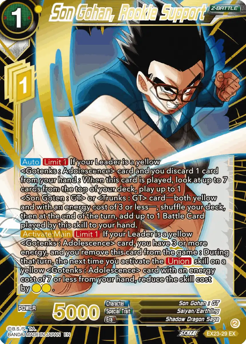 Son Gohan, Rookie Support