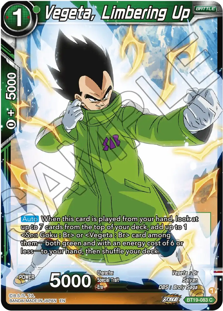 Vegeta, Limbering Up