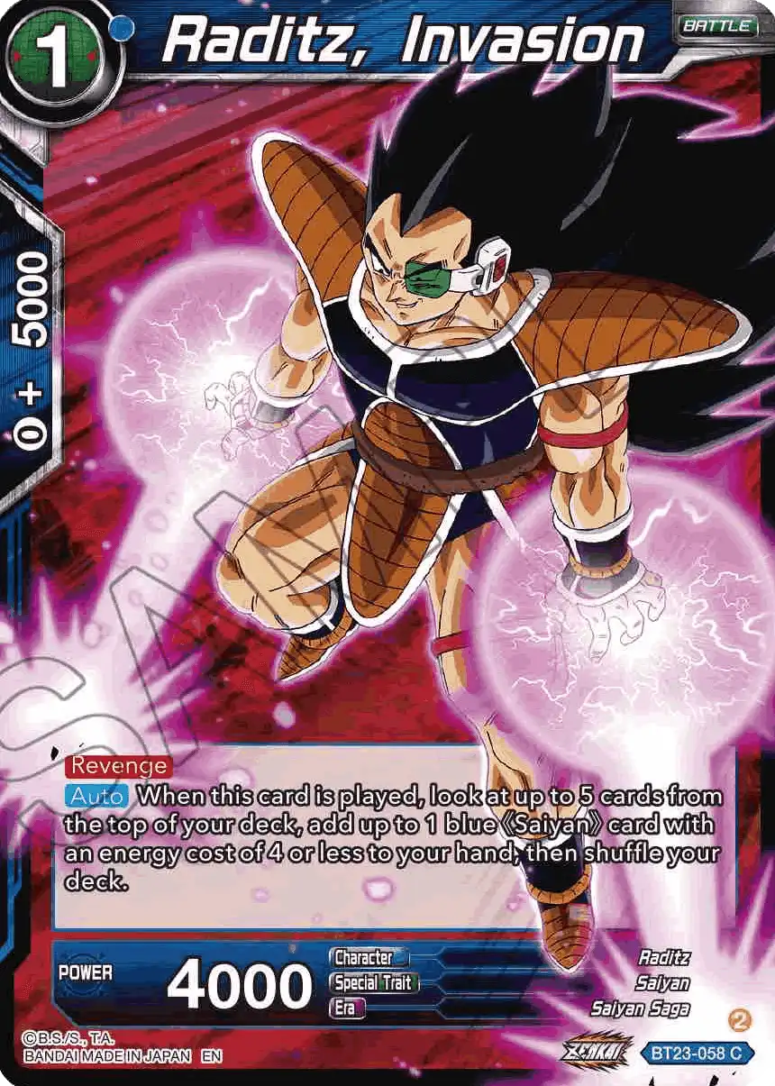 Raditz, Invasion
