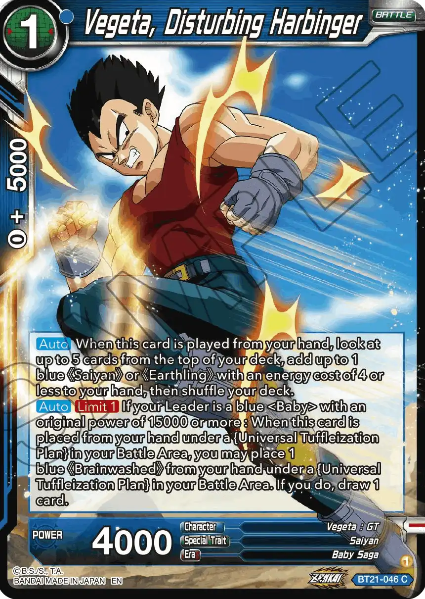 Vegeta, Disturbing Harbinger