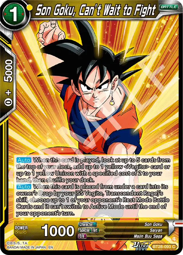 Son Goku, Can't Wait to Fight