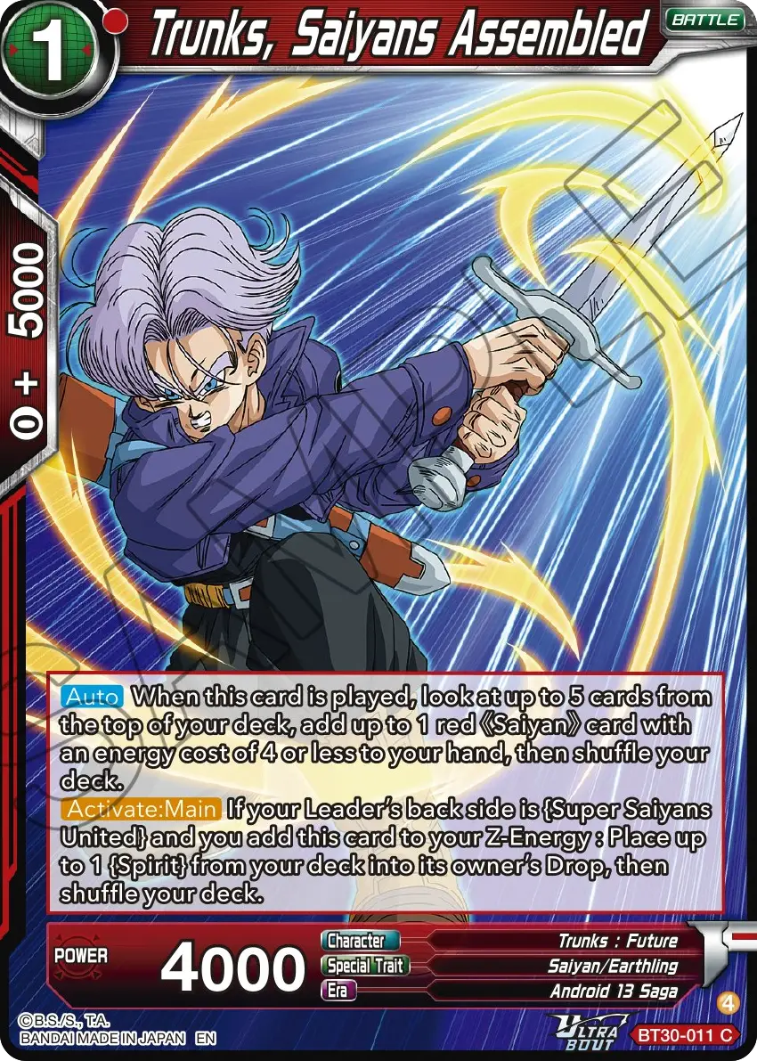 Trunks, Saiyans Assembled