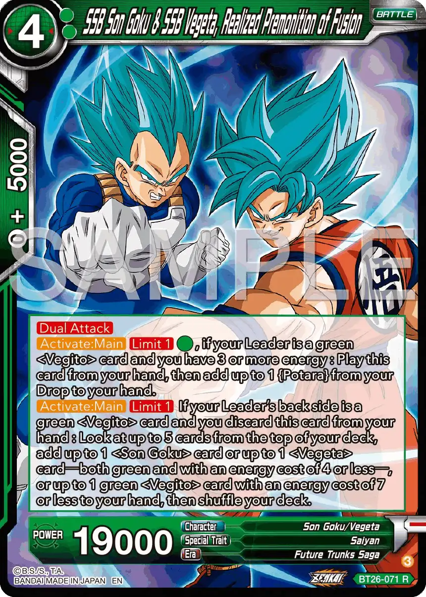 SSB Son Goku & SSB Vegeta, Realized Premonition of Fusion