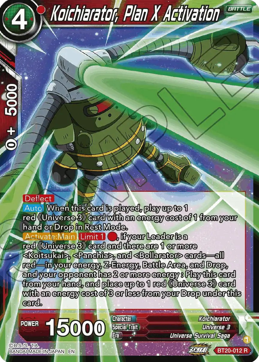 Koichiarator, Plan X Activation