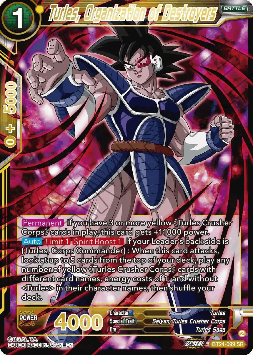 Turles, Organization of Destroyers