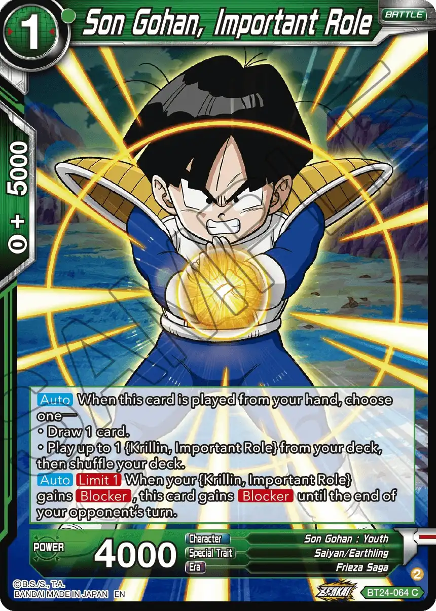Son Gohan, Important Role