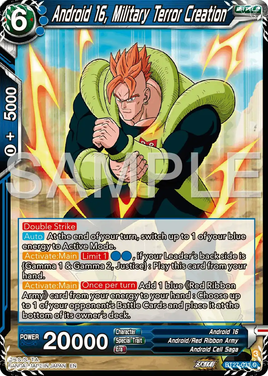Android 16, Military Terror Creation