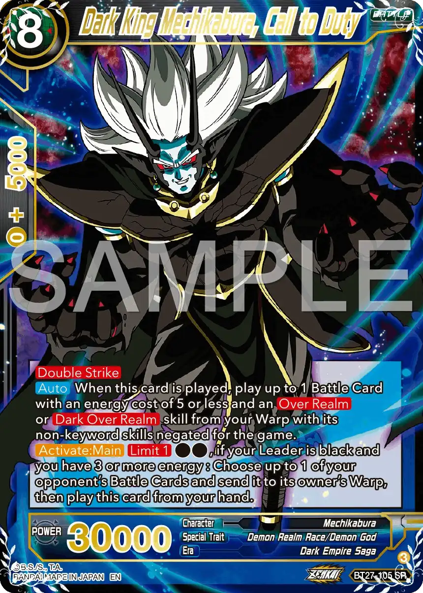 Dark King Mechikabura, Call to Duty