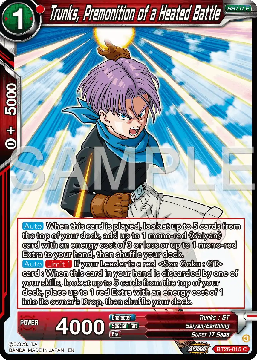 Trunks, Premonition of a Heated Battle