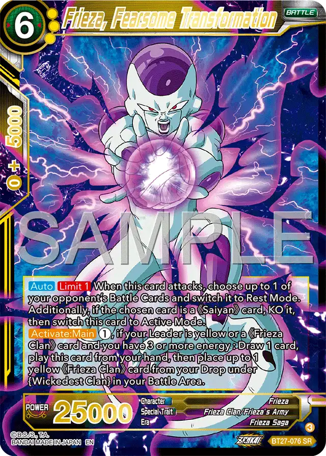 Frieza, Fearsome Transformation