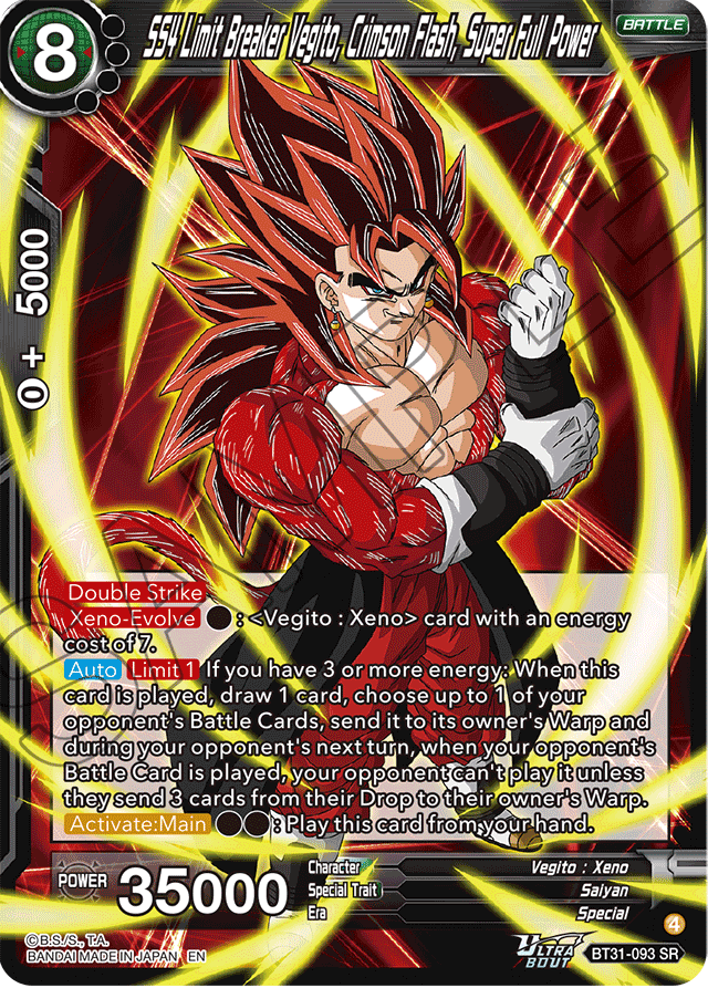 SS4 Limit Breaker Vegito, Crimson Flash, Super Full Power