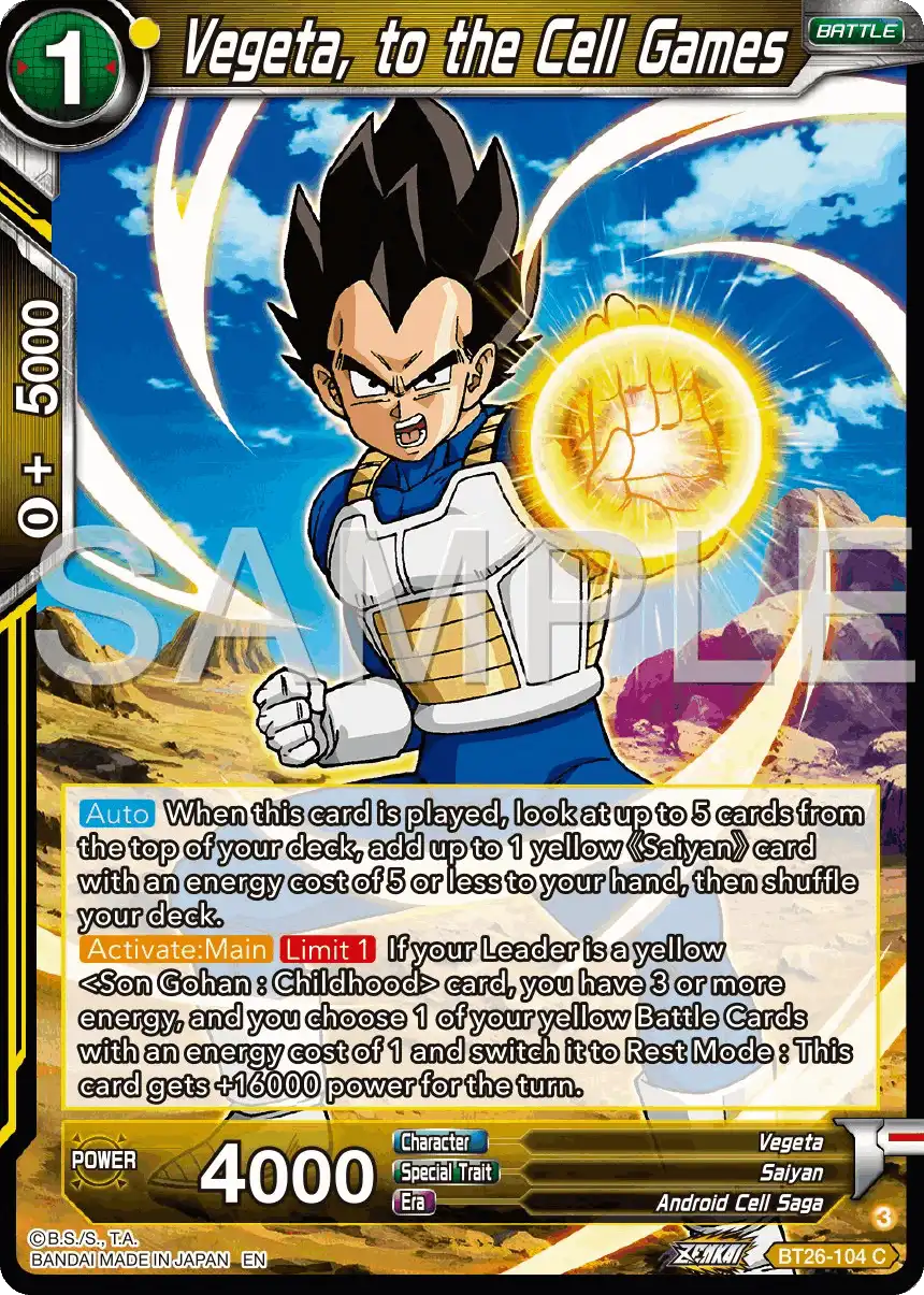 Vegeta, to the Cell Games