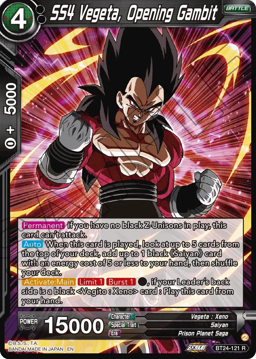 SS4 Vegeta, Opening Gambit