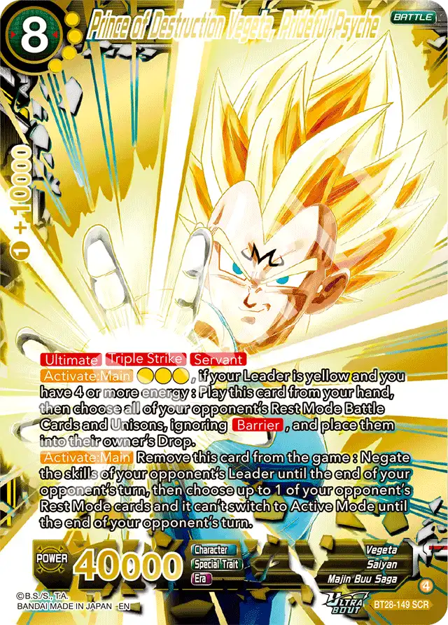 Prince of Destruction Vegeta, Prideful Psyche