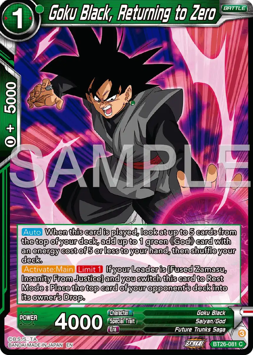 Goku Black, Returning to Zero