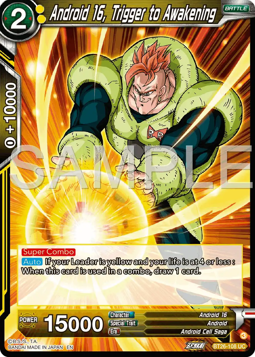 Android 16, Trigger to Awakening
