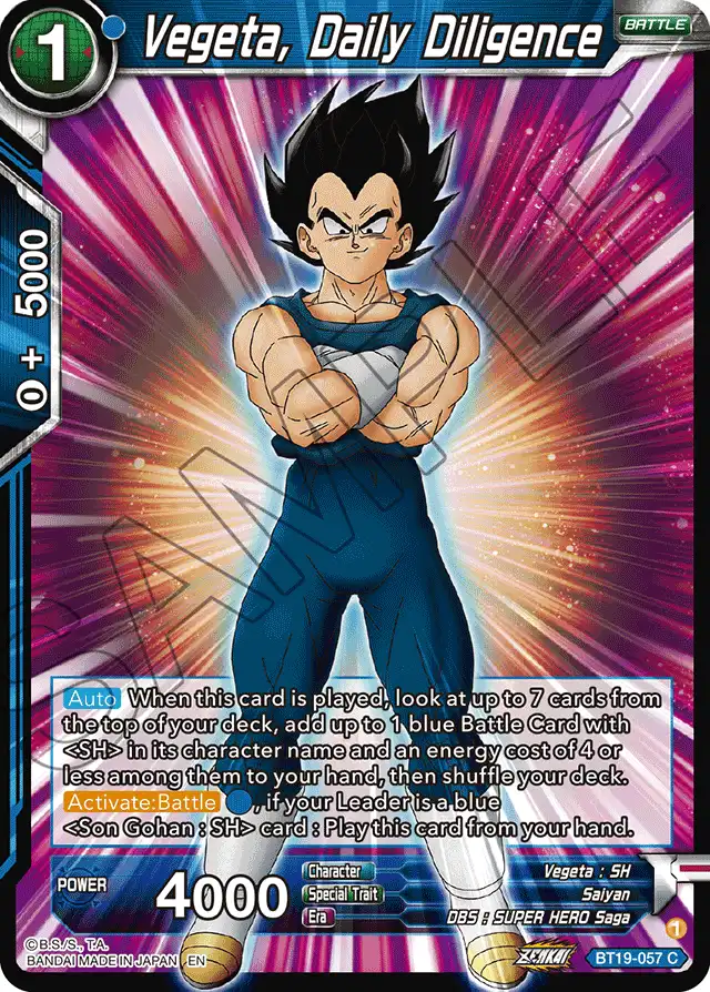 Vegeta, Daily Diligence