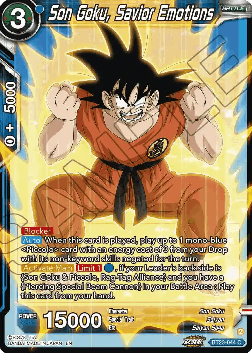 Son Goku, Savior Emotions