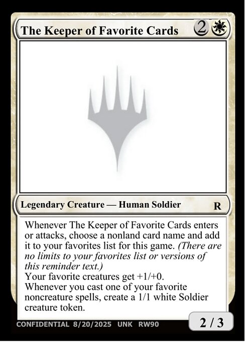 The Keeper of Favorite Cards