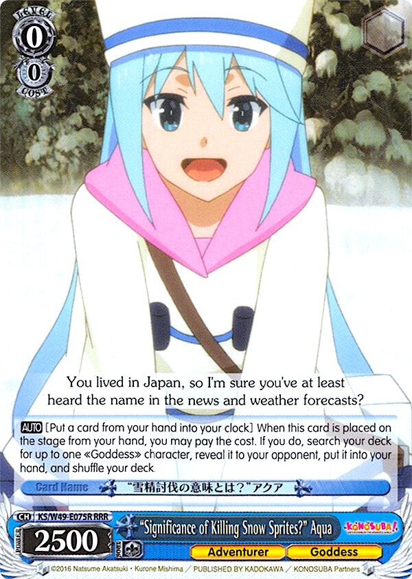 "Significance of Killing Snow Sprites?" Aqua (RRR)