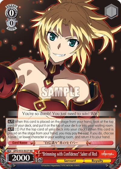 "Brimming with Confidence" Saber of Red