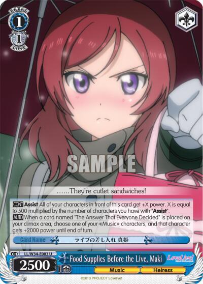 Food Supplies Before the Live, Maki