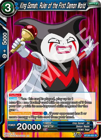 King Gomah, Ruler of the First Demon World