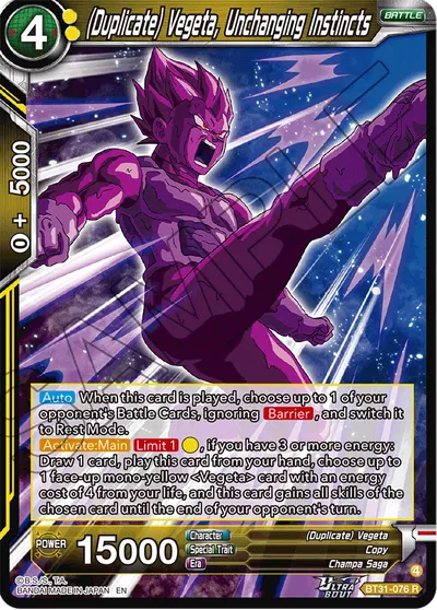 (Duplicate) Vegeta, Unchanging Instincts