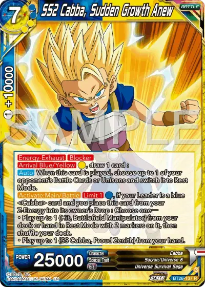 SS2 Cabba, Sudden Growth Anew