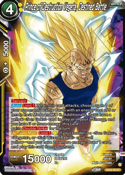 Prince of Destruction Vegeta, Destined Battle