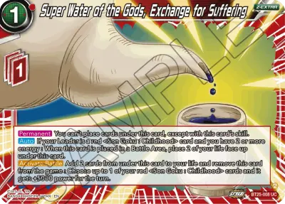 Super Water of the Gods, Exchange for Suffering