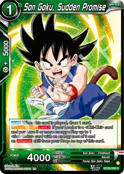 Son Goku, Sudden Promise