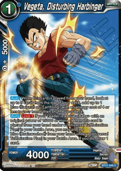 Vegeta, Disturbing Harbinger