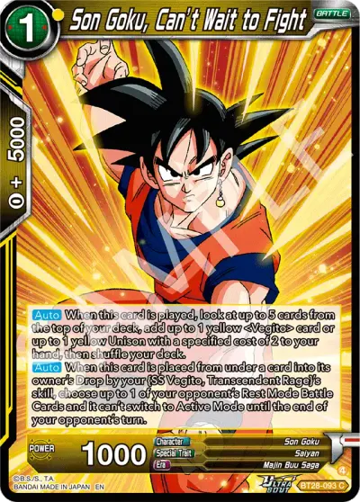 Son Goku, Can't Wait to Fight
