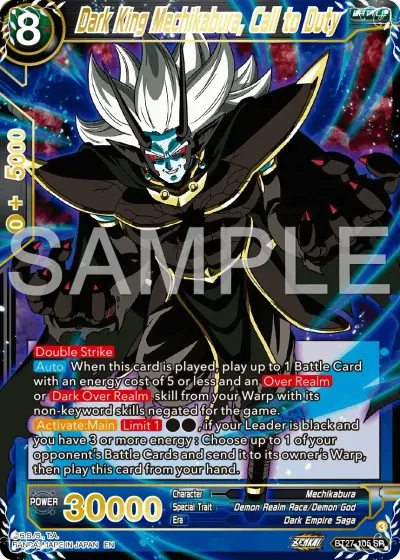 Dark King Mechikabura, Call to Duty