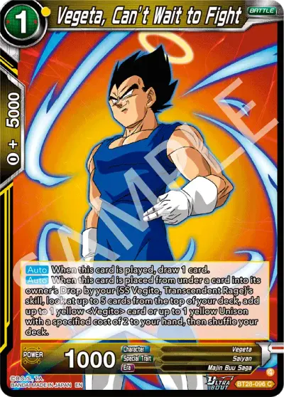 Vegeta, Can't Wait to Fight