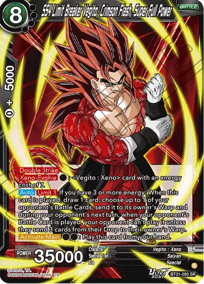 SS4 Limit Breaker Vegito, Crimson Flash, Super Full Power