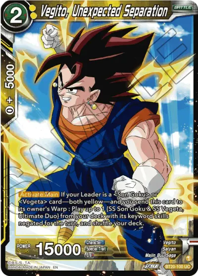 Vegito, Unexpected Separation